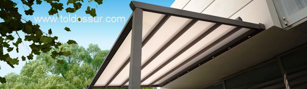 Pérgola de aluminio con toldo corredero - Toldos i pèrgoles Codina